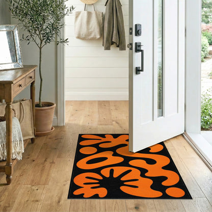 Abstract Area Orange Bold Orange Abstract Area Rug