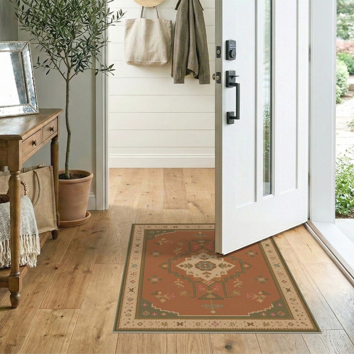 Orange Heritage Tribal Medallion Rug