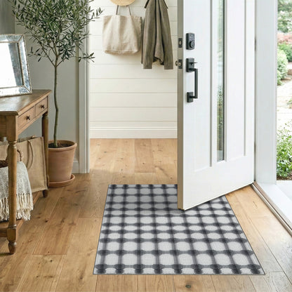 Black White Checkered Geometric No. 7 Area Rug