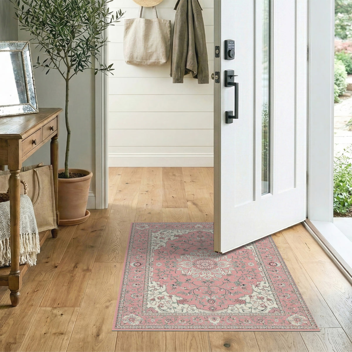 Pink Floral Medallion No. 12 Area Rug