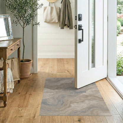 Beige Cloud Swirl Abstract Area Rug