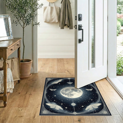 Moonlit Moth Celestial Area Rug