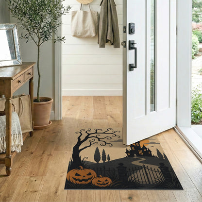Multi-color and Patterns Haunted Mansion Halloween Area Rug