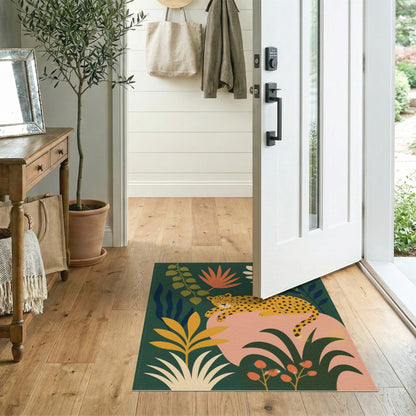 Sleeping Leopard Jungle Washable Area Rug