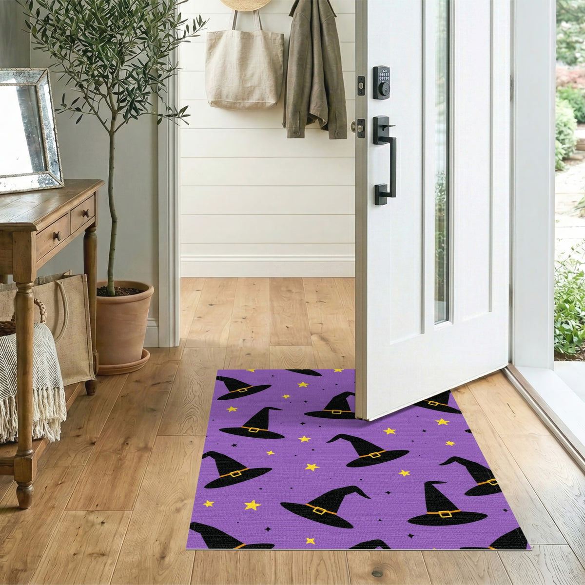 Purple Witch Hats Washable Area Rug