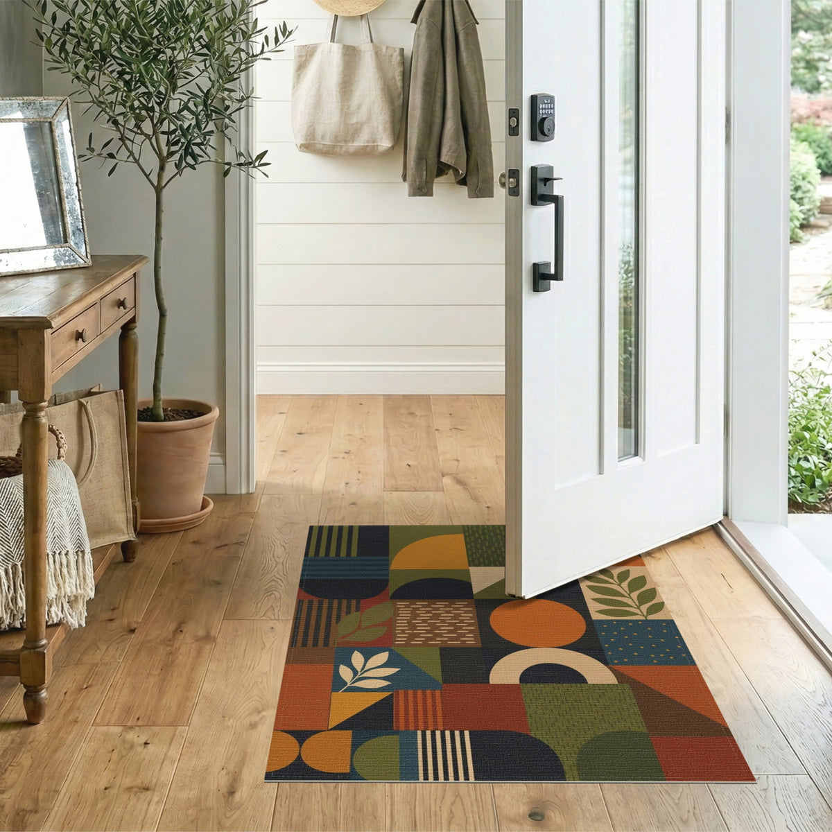 Vibrant Multi-Color Geometric Area Rug