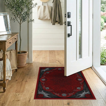 Red Ornate Medallion Persian Traditional Persian Area Rug