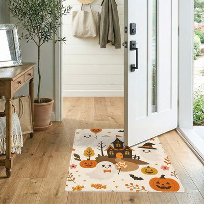 Cute Halloween Ghost Pumpkin Kids Cartoon Area Rug