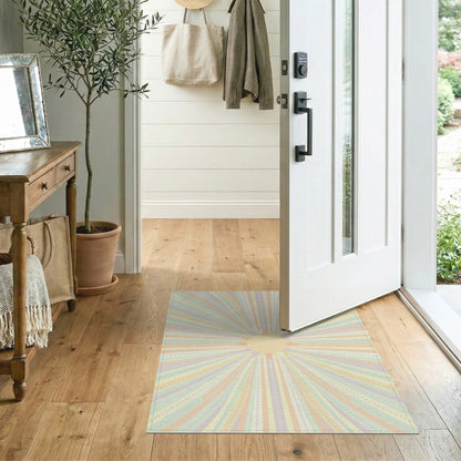 Pastel Sunburst Geometric Area Rug