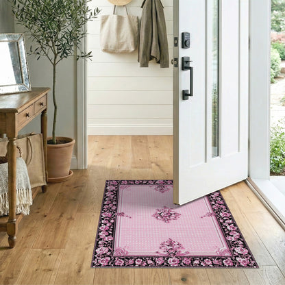 Pink Rose Floral Vintage No. 12 Area Rug