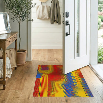 ODIKA Vibrant Multi-Color Wave Area Rug