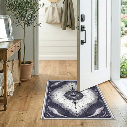 Geometric Modern Black and White Celestial Geometric Black White Area Rug