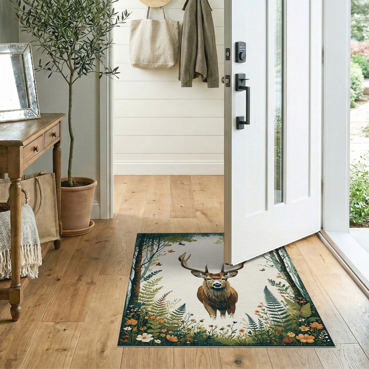 Majestic Deer Woodland Area Rug