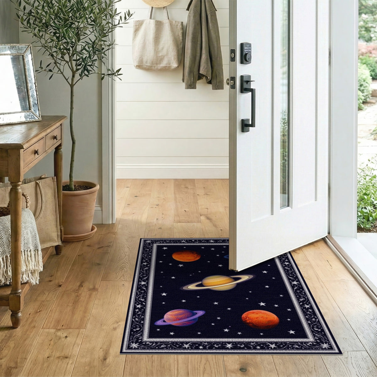Celestial Space Planets Area Rug