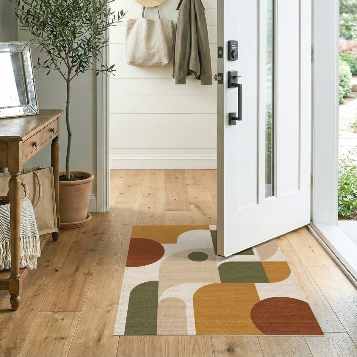 Modern Geometric Brown Tan No. 3 Area Rug