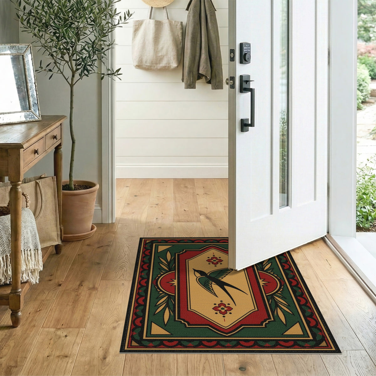 Flying Swallow Bird Area Rug