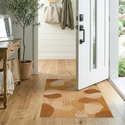 Abstract Area Brown and Tan Earthy Abstract Brown Area Rug