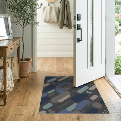Abstract Area Blue Teal Abstract Geometric Area Rug