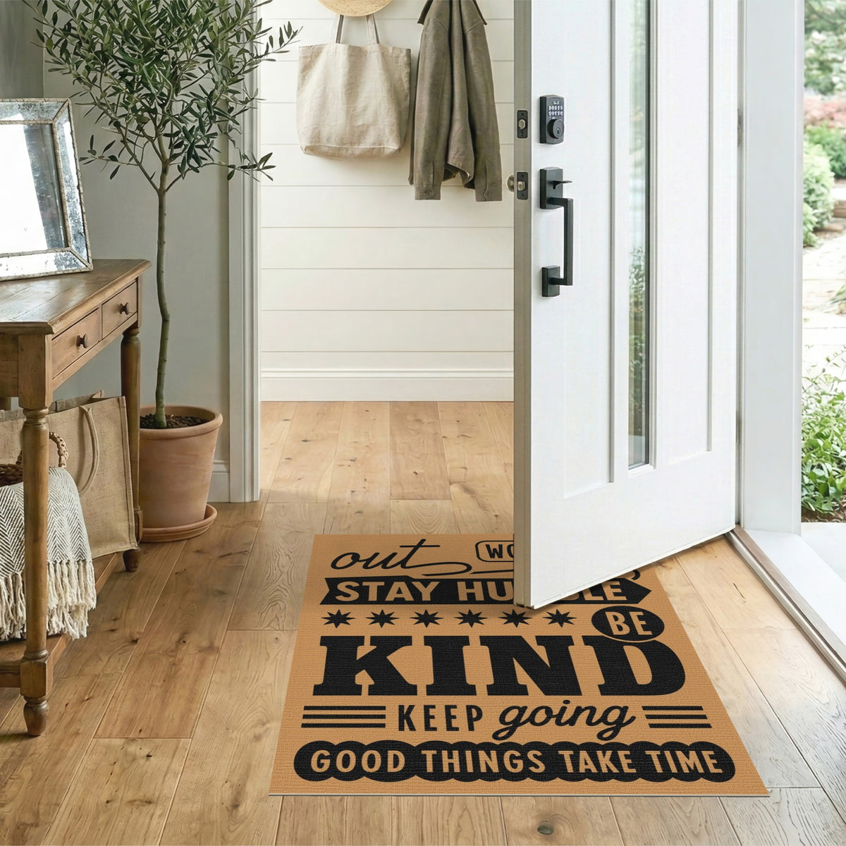 Motivational Quotes Brown Area Rug