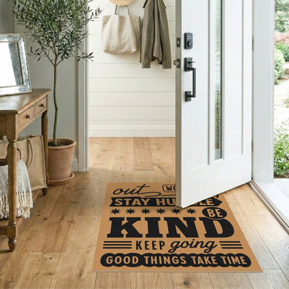 Motivational Quotes Brown Area Rug