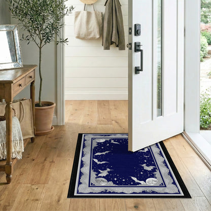 Midnight Witch Bat Celestial Area Rug