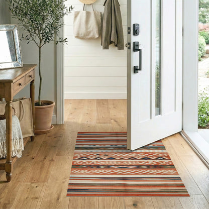Southwestern Orange Geometric Area Rug