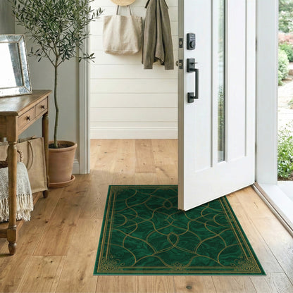 Green Marble Gold Ornate Persian Area Rug