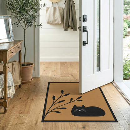 Sleeping Black Cat Area Rug