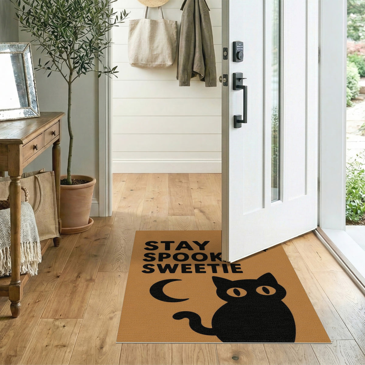 Stay Spooky Sweetie Black Cat Area Rug