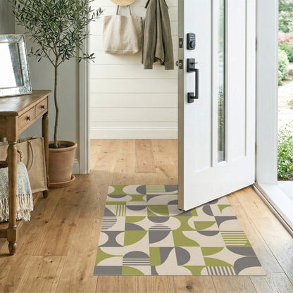 Green Geometric Area Rug