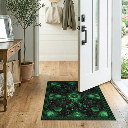 Green Celestial Orbit Area Rug