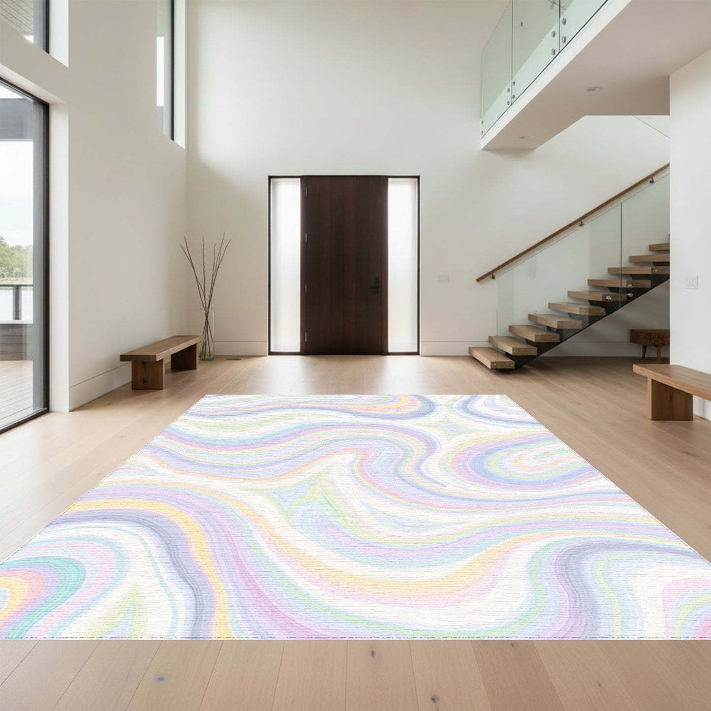 Pastel Wavy Swirl Rug