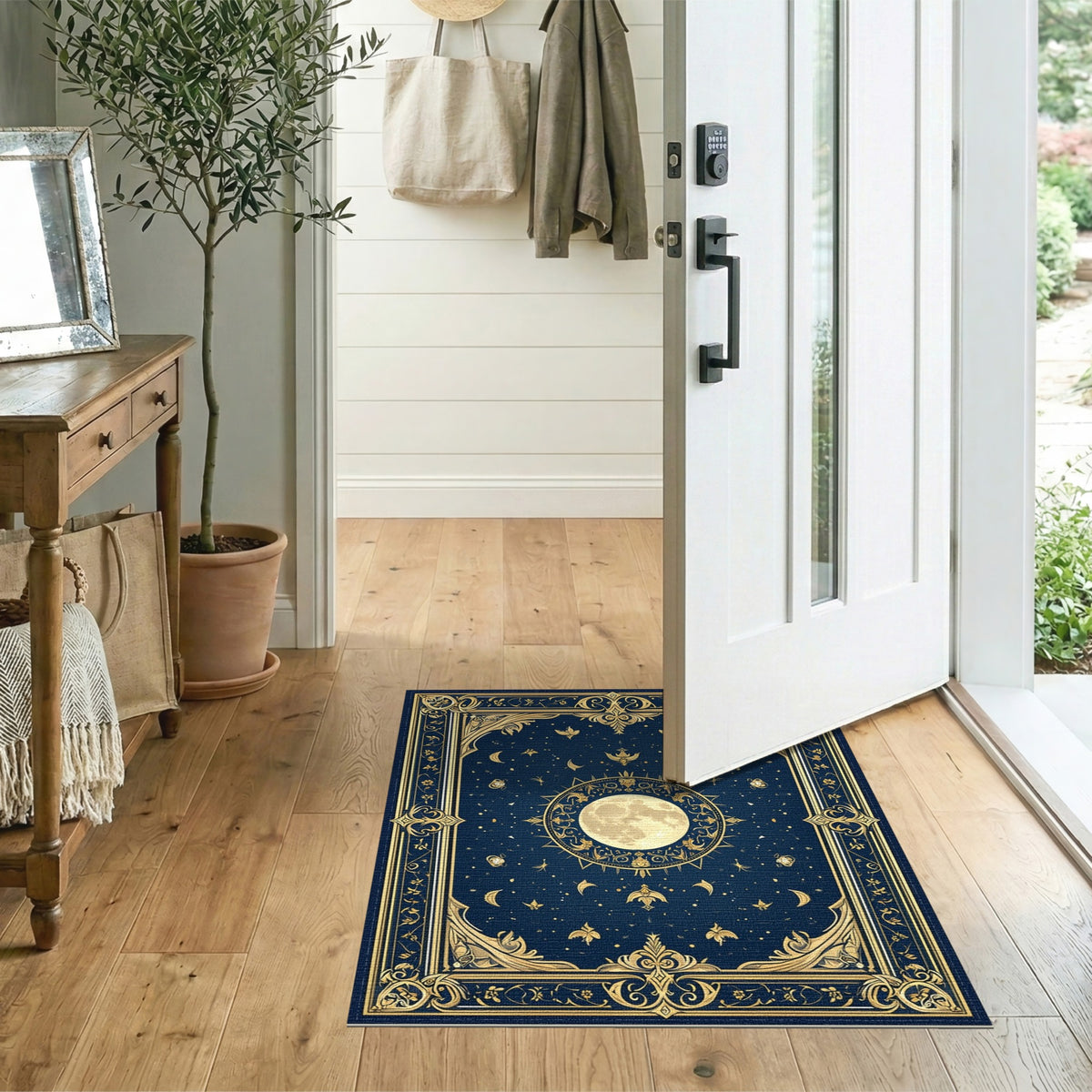 Ornate Celestial Moon Area Rug