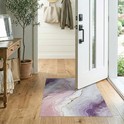 Purple Gold Marble Abstract Area Rug