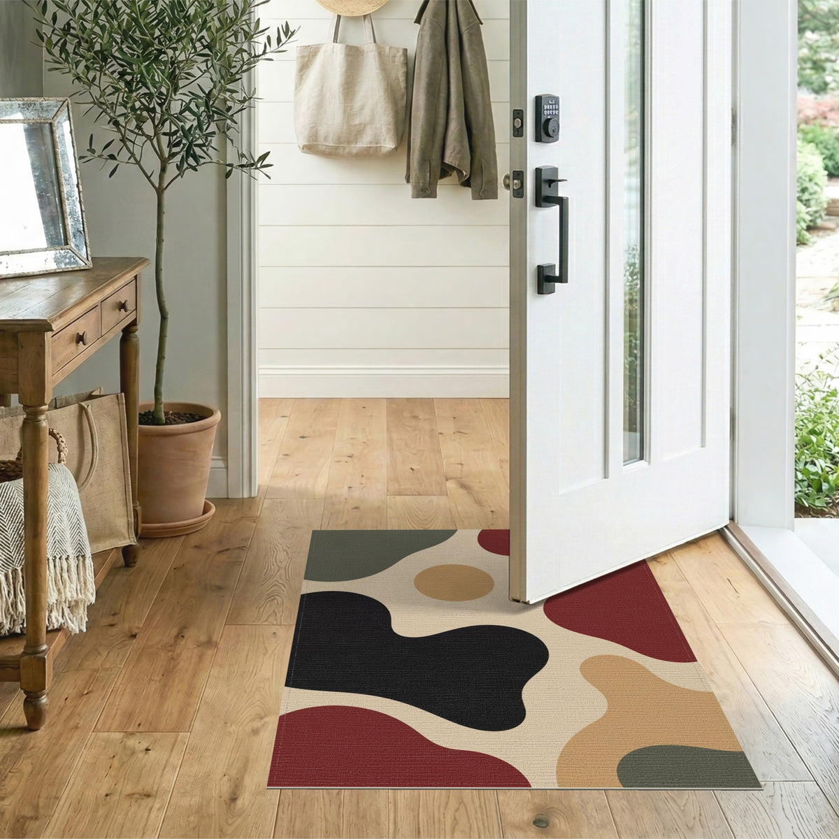 Organic Abstract Shapes Area Rug