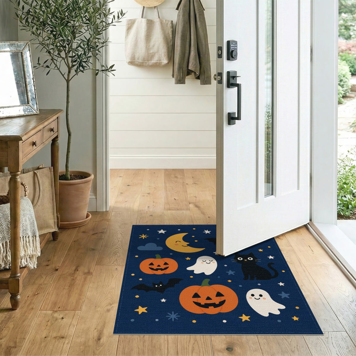 Cute Halloween Night Kids Cartoon Area Rug