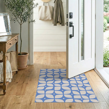 Blue Geometric Petal Area Rug
