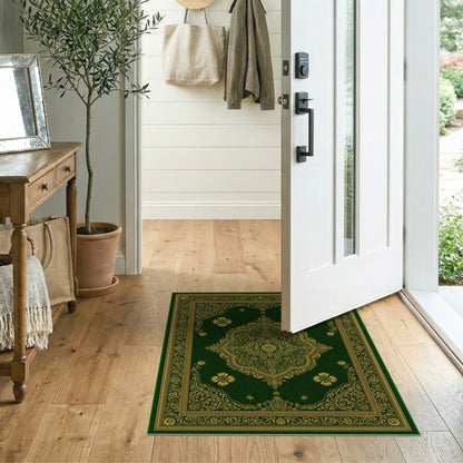 Green Gold Ornate Persian Area Rug