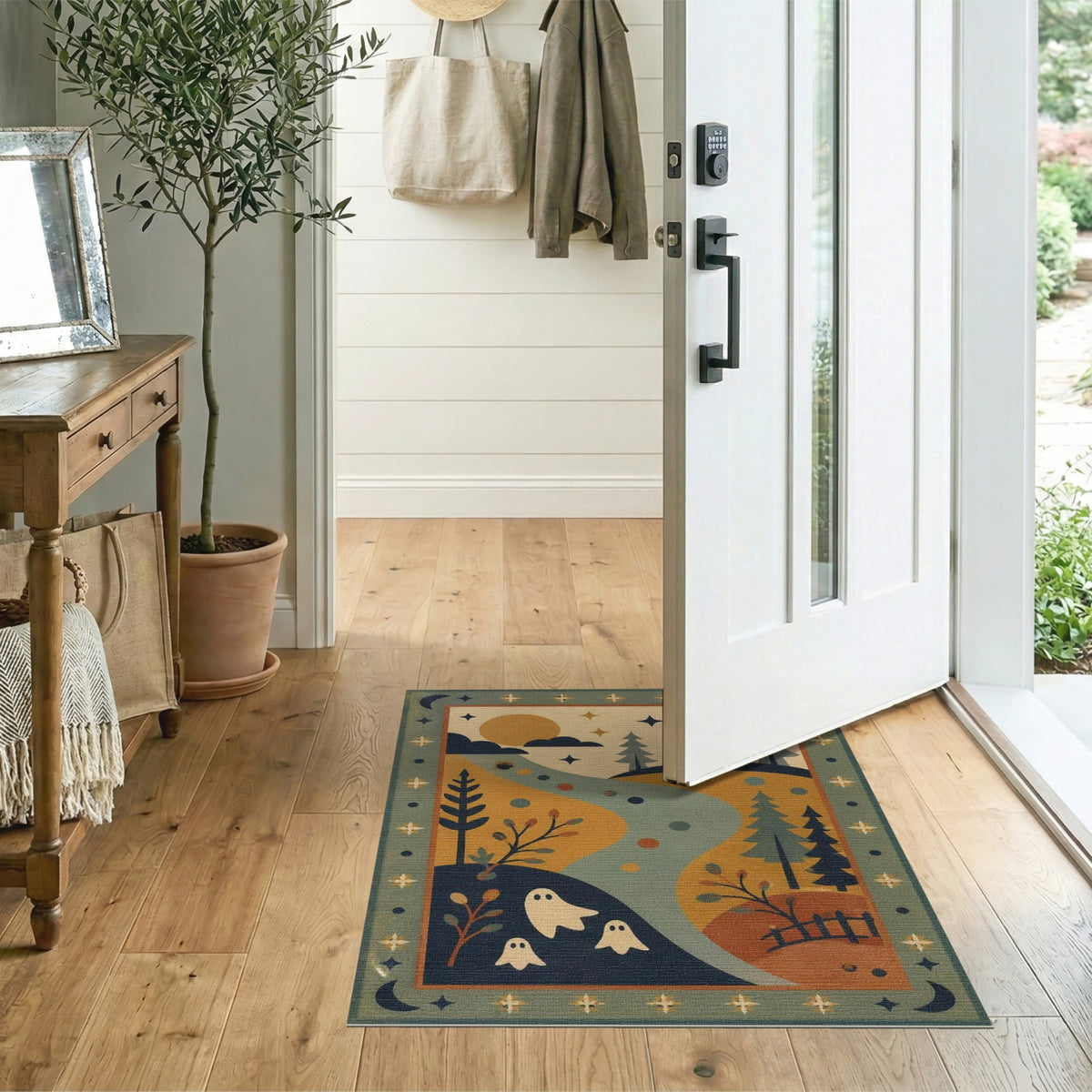 Whimsical Ghost Landscape Kids Area Rug