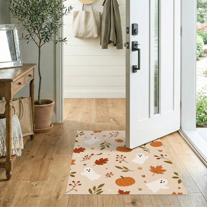 Cute Ghost Pumpkin Washable Area Rug