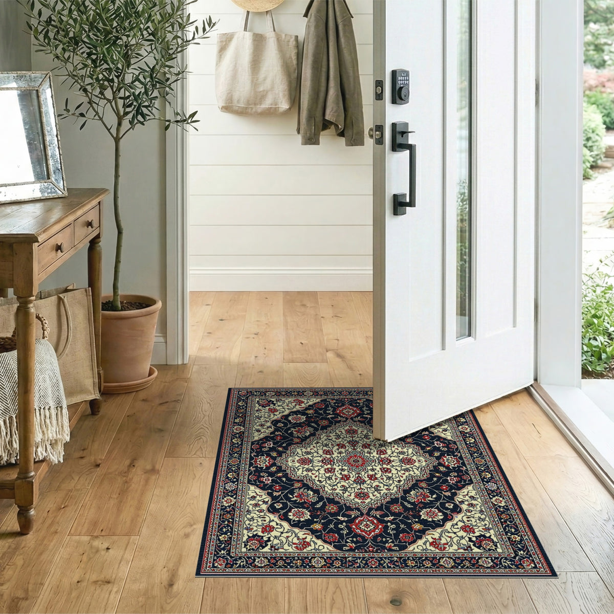 Navy Blue Traditional Persian No. 8 Area Rug