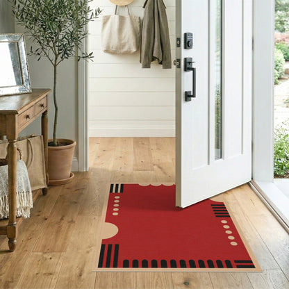 Bold Red Geometric No. 5 Area Rug