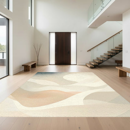 Neutral Swirling Wave Rug