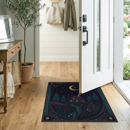 Moonlit Cabin Path Area Rug
