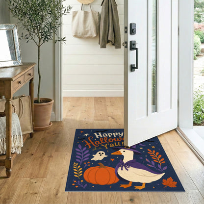 Purple Halloween Witch Duck Kids Area Rug