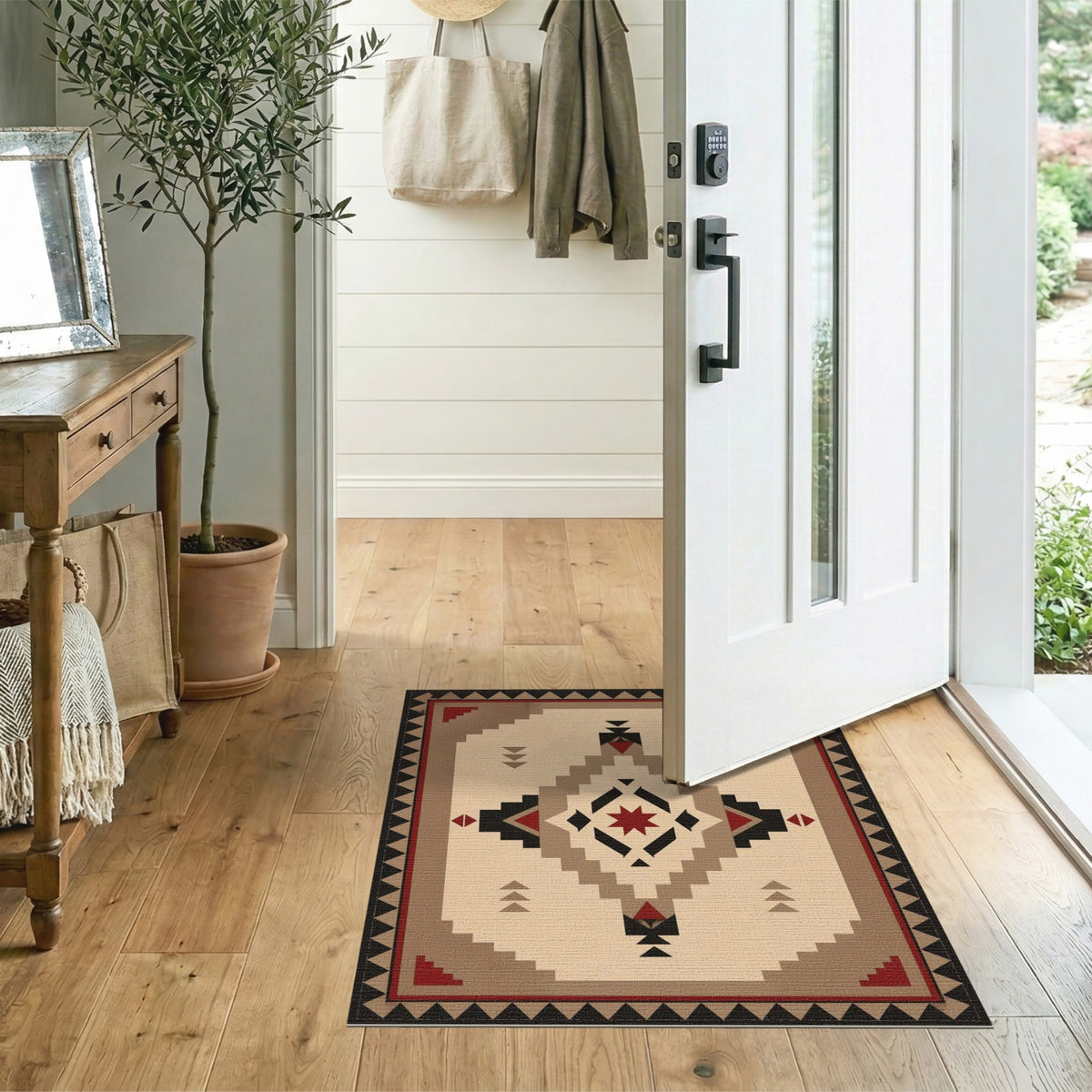 Southwestern Geometric Brown Tan No. 2 Area Rug