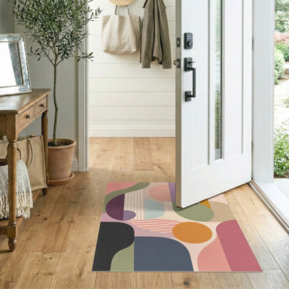 Vivid Geometric Abstract Area Rug