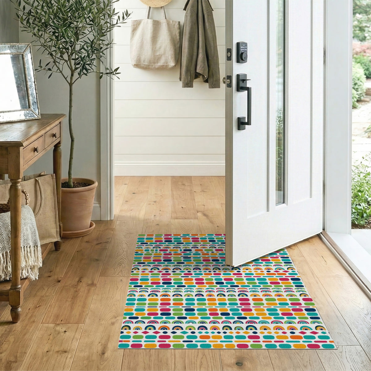 Vibrant Multi-Color Geometric Area Rug
