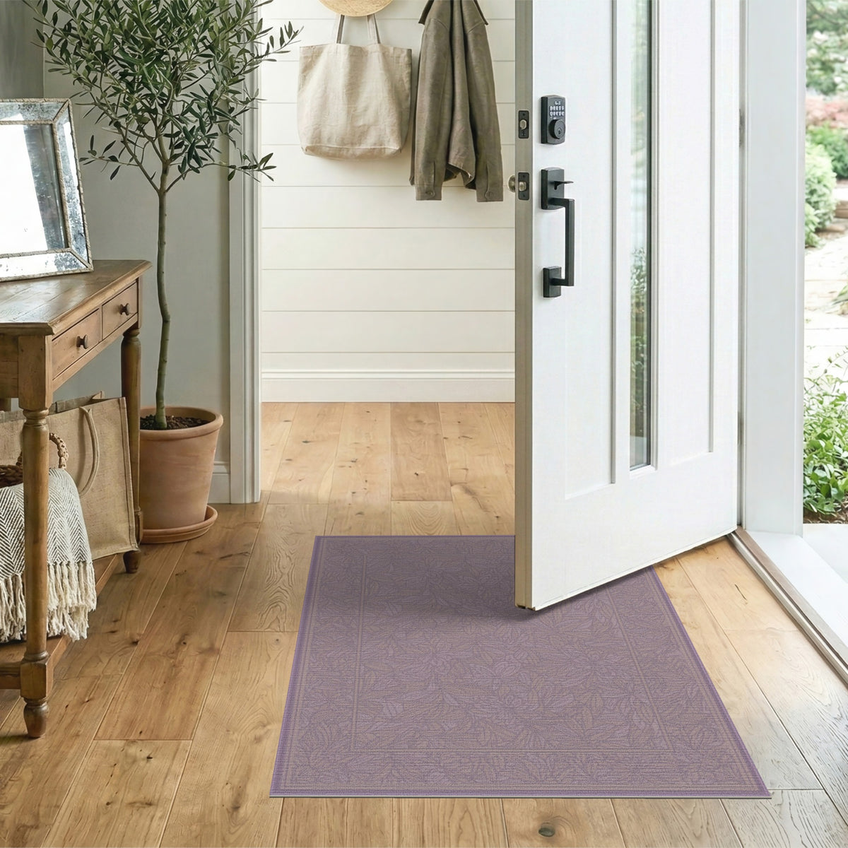 Purple Floral Vintage Area Rug