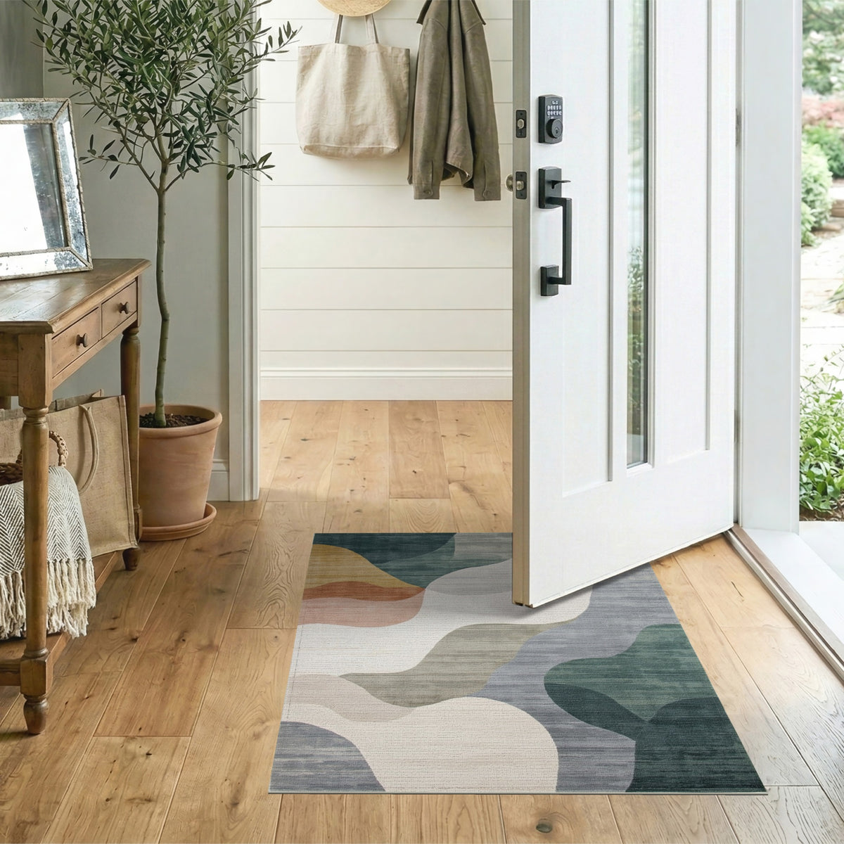 Fluid Wave Abstract Area Rug